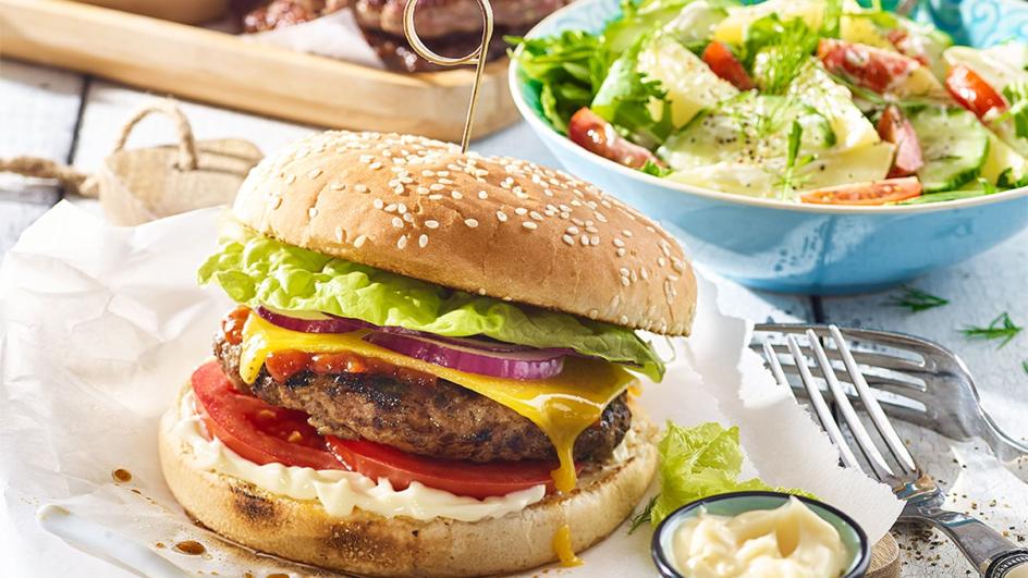 Hovězí a vepřové burgery