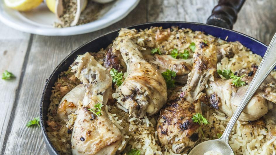 Řecké kuře s rýží z jednoho hrnce