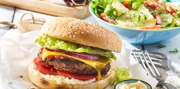 Hovězí a vepřové burgery