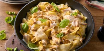 Pappardelle s liškami a kuřecím masem